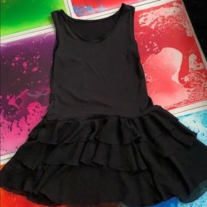 Black dress with ruffled bottom